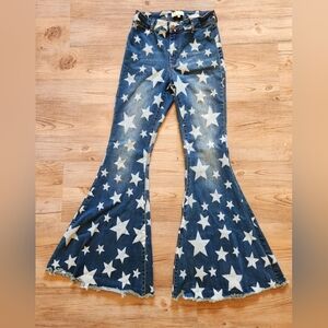⭐️Star Flared Bell Bottom Western Jeans🩵🐎